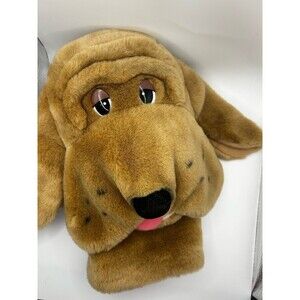 Aurora Plush Hound Dog Puppet Animal Brown Droopy Eyes Floppy Ears Vintage